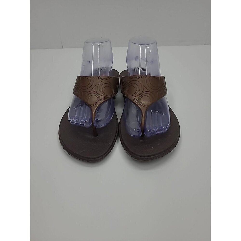 Okabashi Thong Sandals Brown Women's Size Large Made in USA - Picture 2 of 7